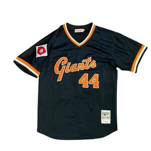Mitchell Ness McCovey Giants Jersey Baseball‎ Cooperstown Black Sz 50 Sewn Large